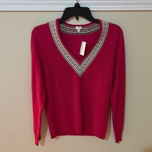 J.Crew Pink V-Neck Sweater